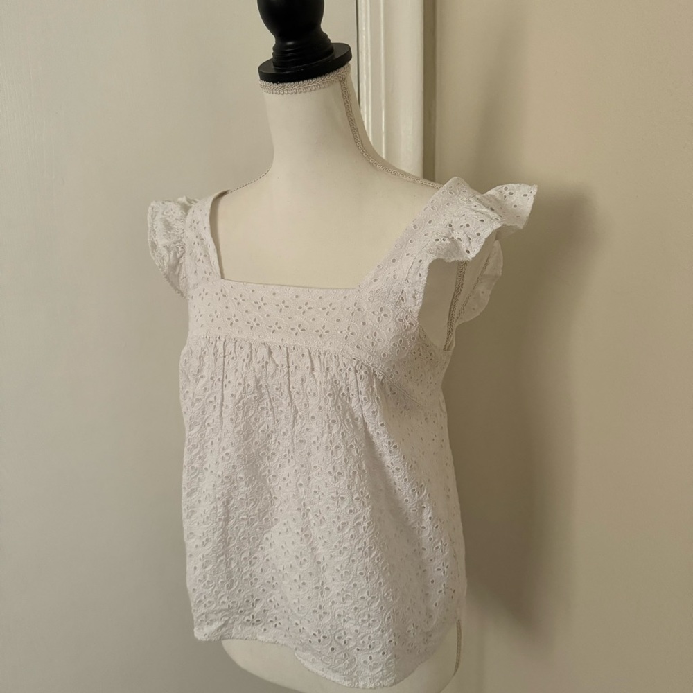 Women’s Gap Square Neck Flutter Sleeve Blouse Xs - image 2